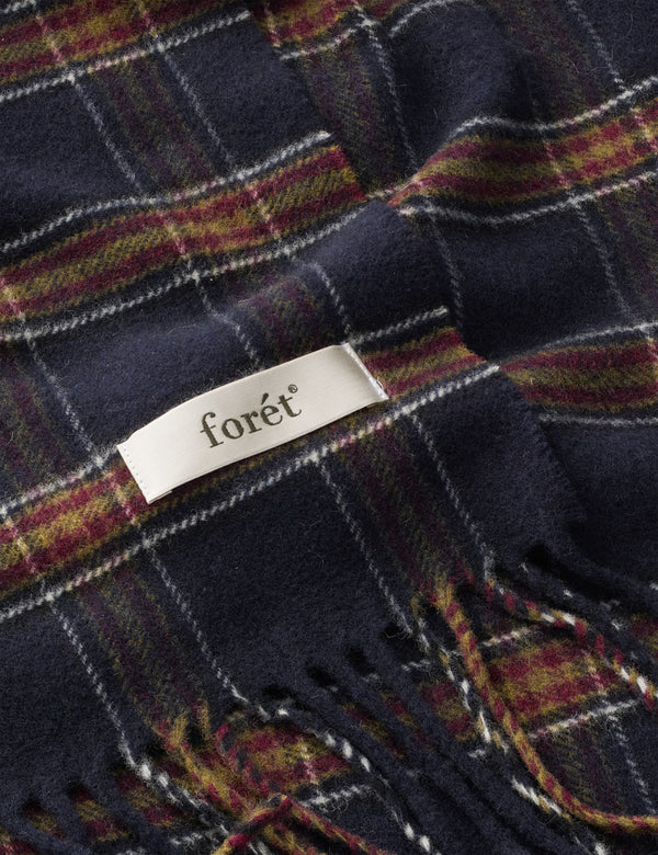 WOOL SCARF - NAVY CHECK
