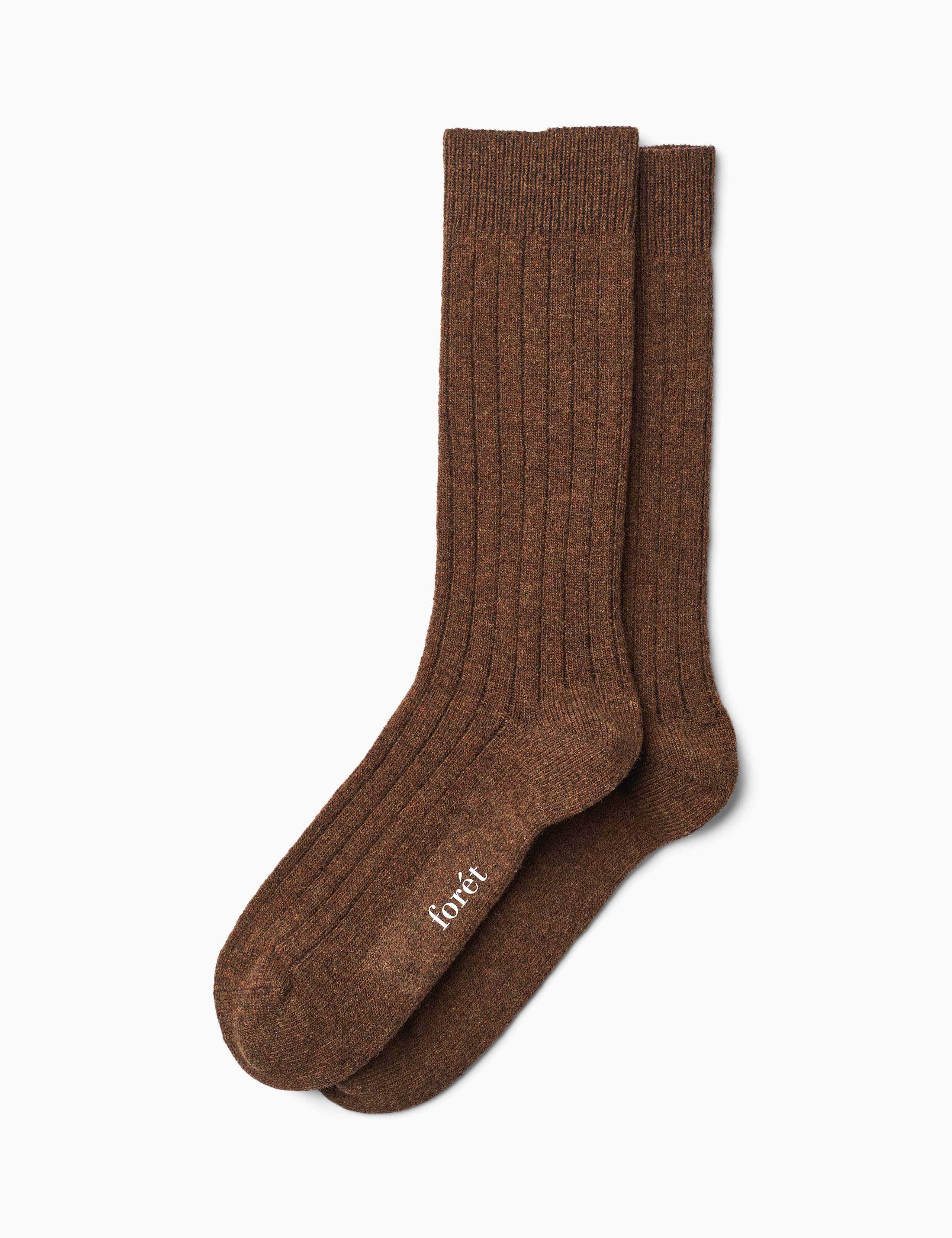 WOOL SOCKS - BROWN