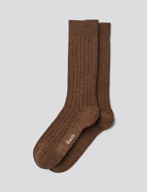 WOOL SOCKS - BROWN