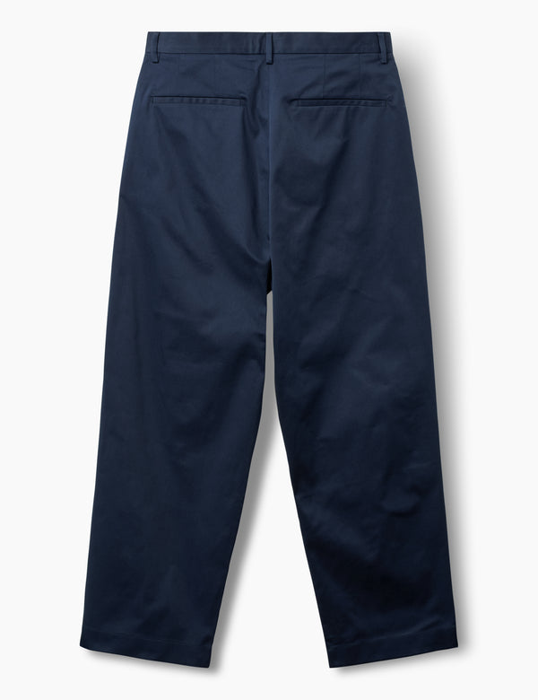 WRITER RELAXED FIT PLEATED PANTS - NAVY
