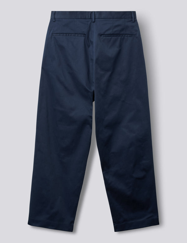 WRITER RELAXED FIT PLEATED PANTS - NAVY