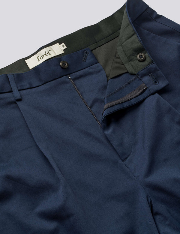 WRITER RELAXED FIT PLEATED PANTS - NAVY