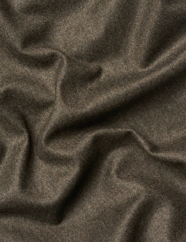 WRITER RELAXED FIT WOOL PANTS - BROWN