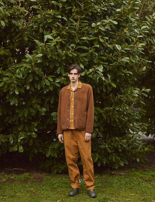 AURA SHERPA FLEECE JACKET - BROWN
