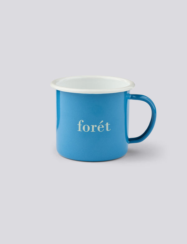 BEAN ENAMEL MUG - BLUE/WHITE