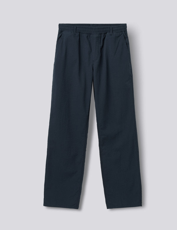 CALM SEERSUCKER PANTS - NAVY