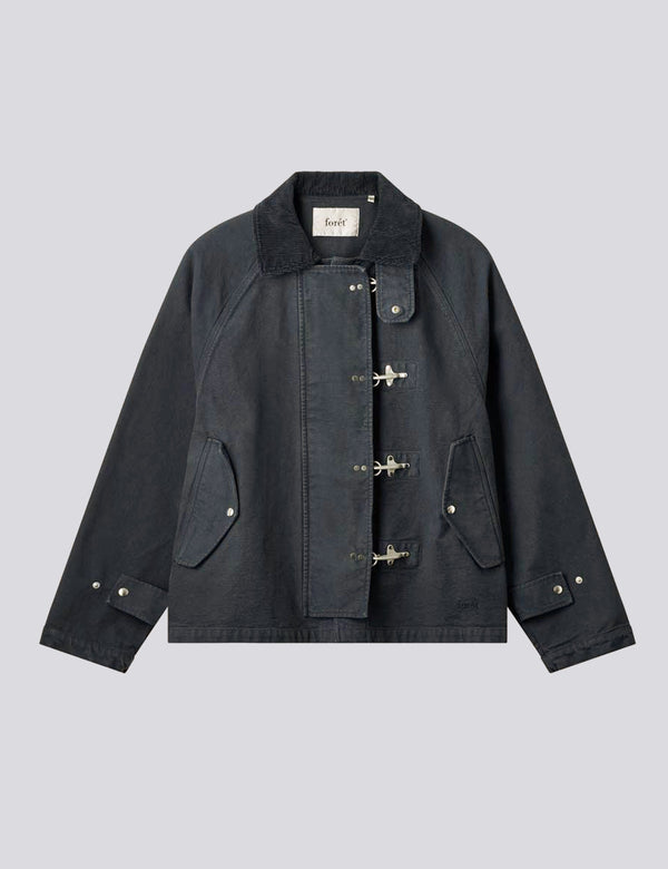 CINDER CLASP CANVAS JACKET - BLACK
