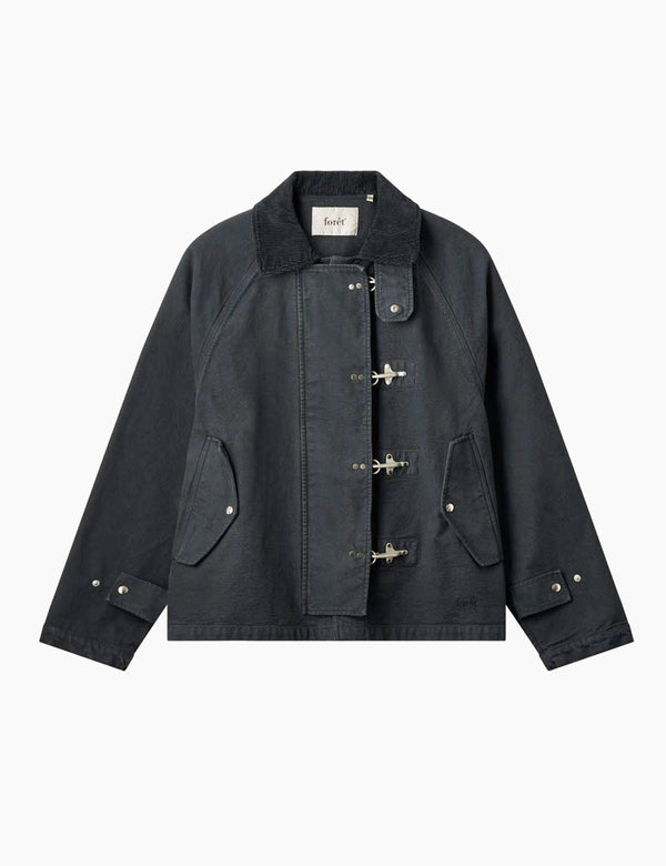 CINDER CLASP CANVAS JACKET - BLACK