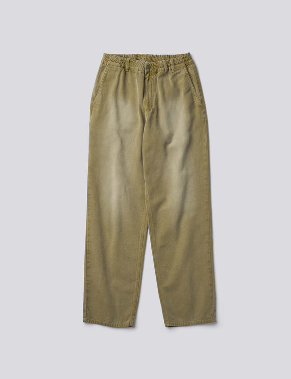 CLAY WASHED CANVAS PANTS - FATIGUE GREEN