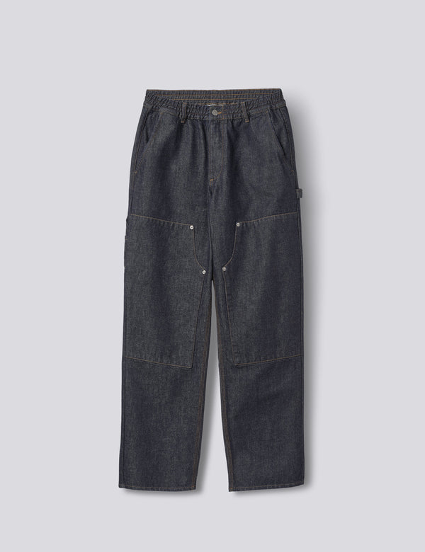 CLAY DOUBLE KNEE PANTS - DARK DENIM