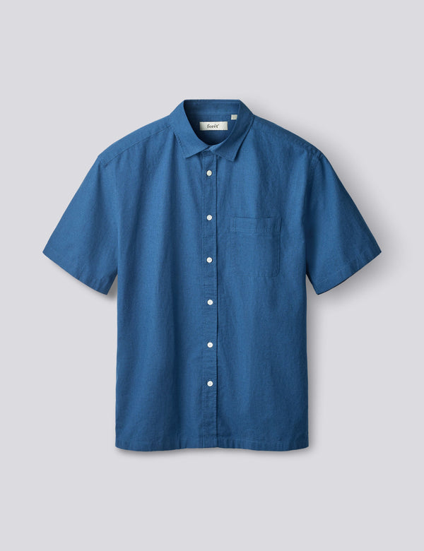 COSMOS LINEN SHIRT - BLUE