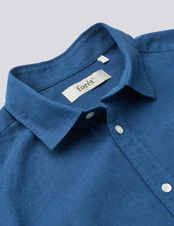 COSMOS LINEN SHIRT - BLUE
