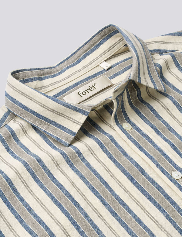 COSMOS LINEN SHIRT - BLUE STRIPE