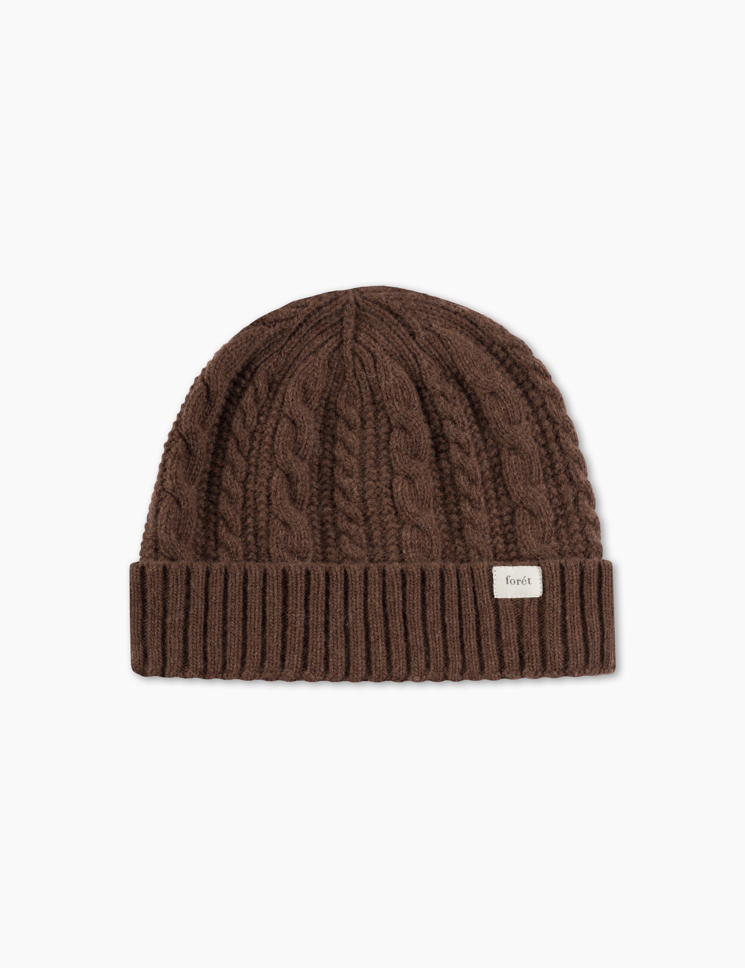 TOP CABLE BEANIE - BROWN