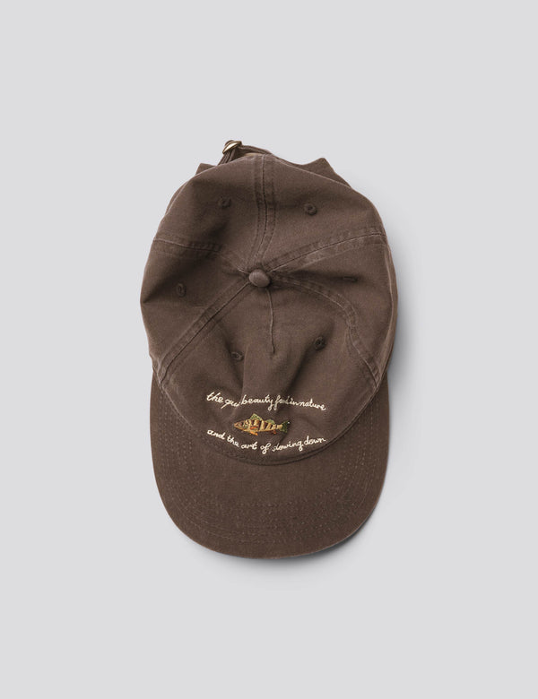 FISH WASHED CAP - DARK BROWN