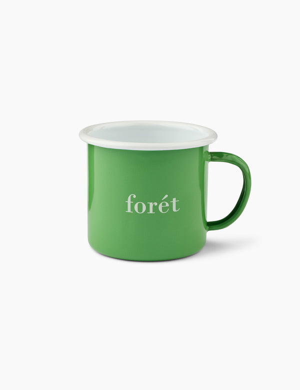 BEAN ENAMEL MUG - GREEN/WHITE
