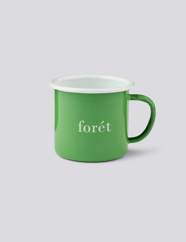 BEAN ENAMEL MUG - GREEN/WHITE