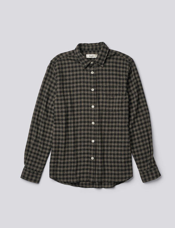 FORM REGULAR FIT ITALIAN CHECK SHIRT - BLACK CHECK