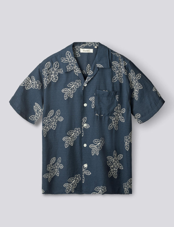 LEO EMBROIDERY SHIRT - NAVY