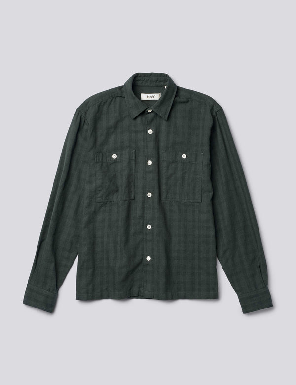 LUNAR RELAXED FIT BOUCLÉ SHIRT - DARK GREY CHECK