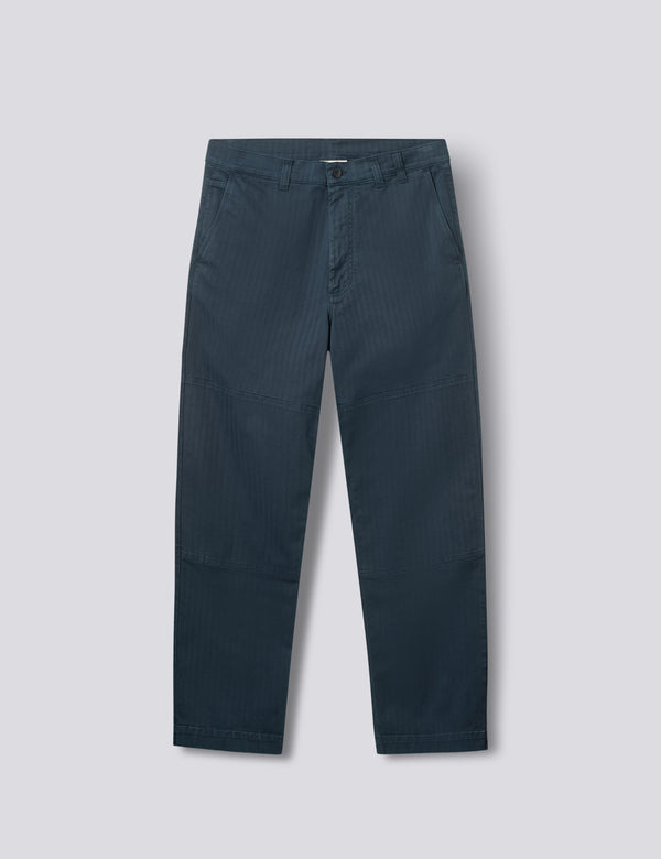 MOSS RELAXED FIT HERRINGBONE PAINTER PANTS - NAVY