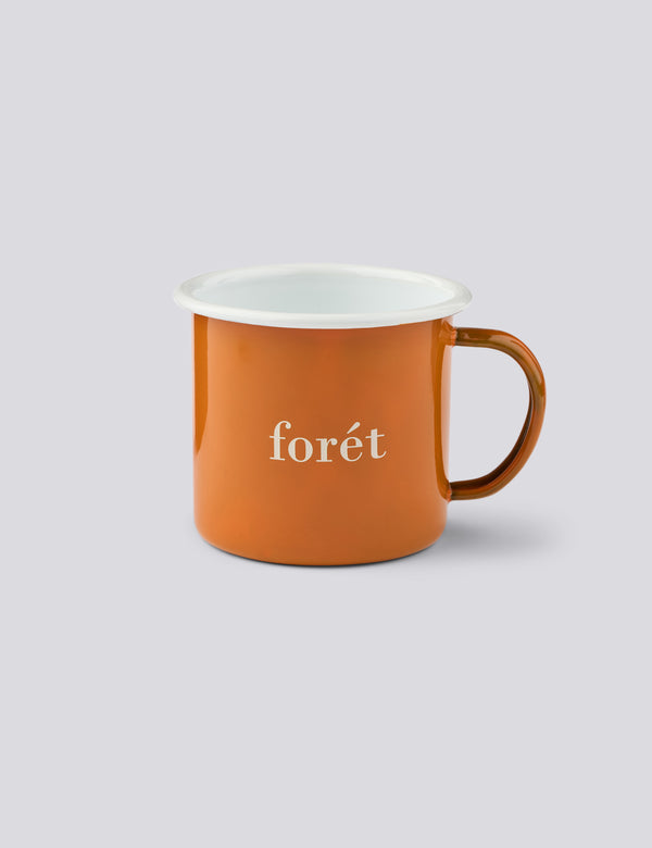 BEAN ENAMEL MUG - ORANGE/WHITE