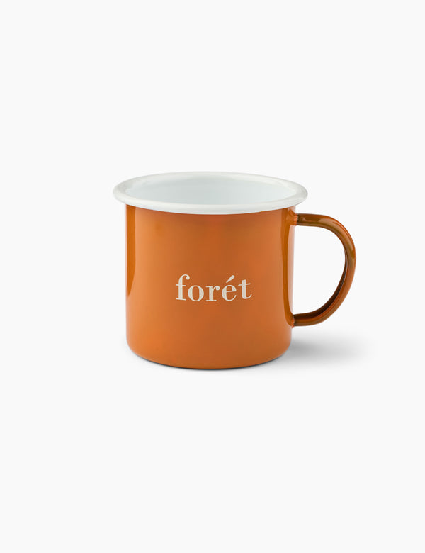 BEAN ENAMEL MUG - ORANGE/WHITE