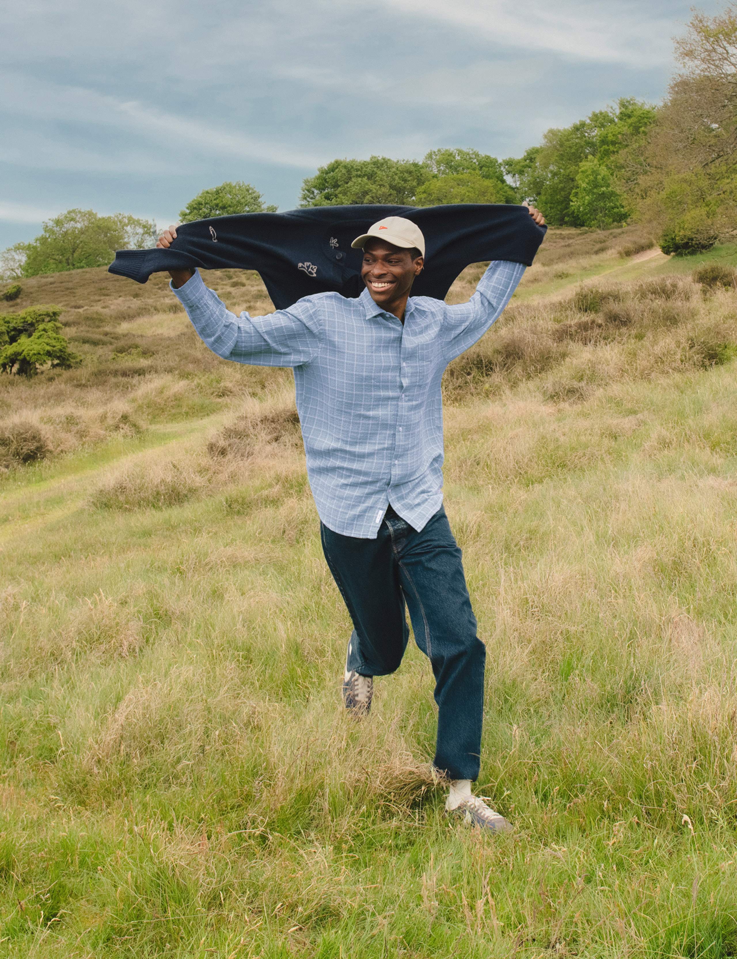 SCOUT RELAXED FIT LOOSE WEAVE CHECK SHIRT - LIGHT BLUE CHECK – foret