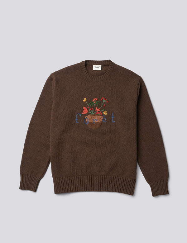 VASE LAMBSWOOL KNIT - BROWN