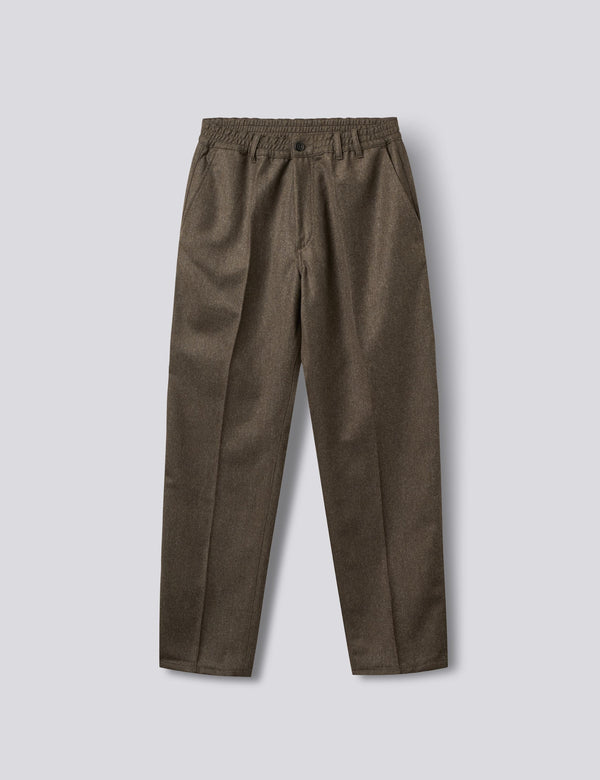 CLAY WOOL PANTS - BROWN