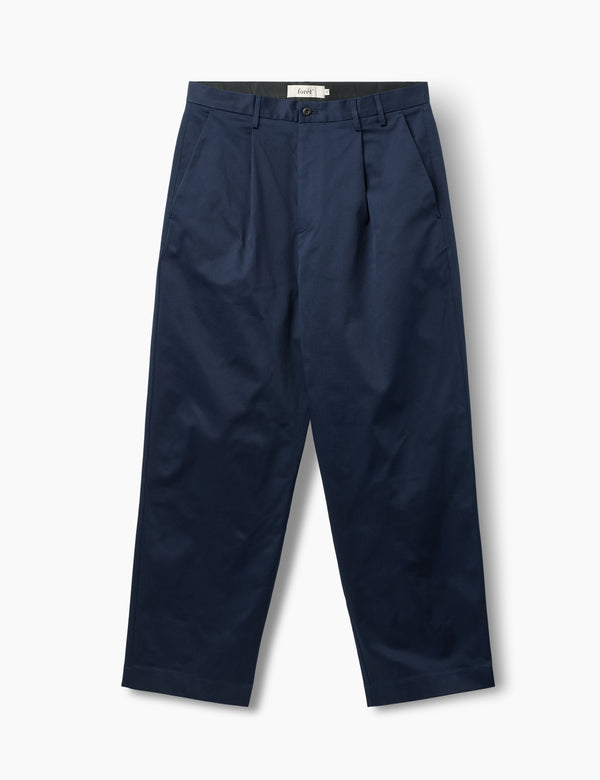 WRITER RELAXED FIT PLEATED PANTS - NAVY