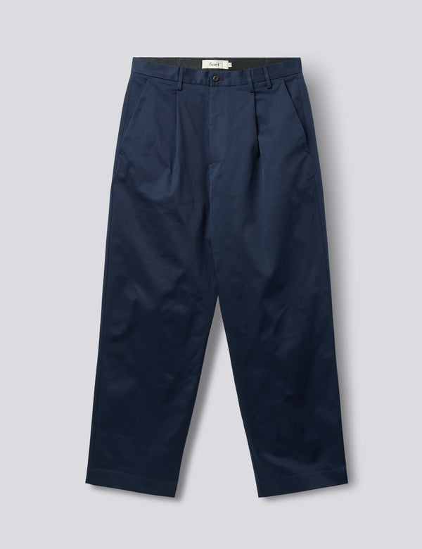WRITER RELAXED FIT PLEATED PANTS - NAVY