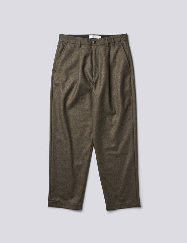 WRITER RELAXED FIT WOOL PANTS - BROWN