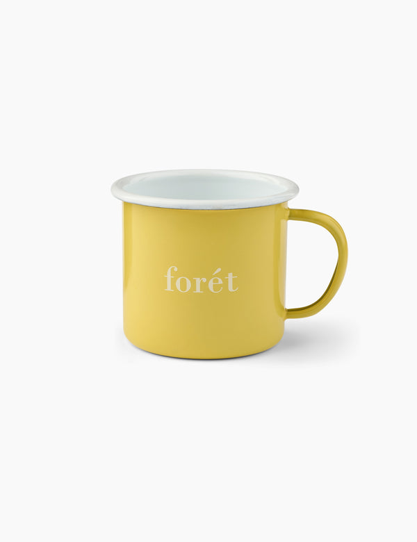 BEAN ENAMEL MUG - YELLOW/WHITE