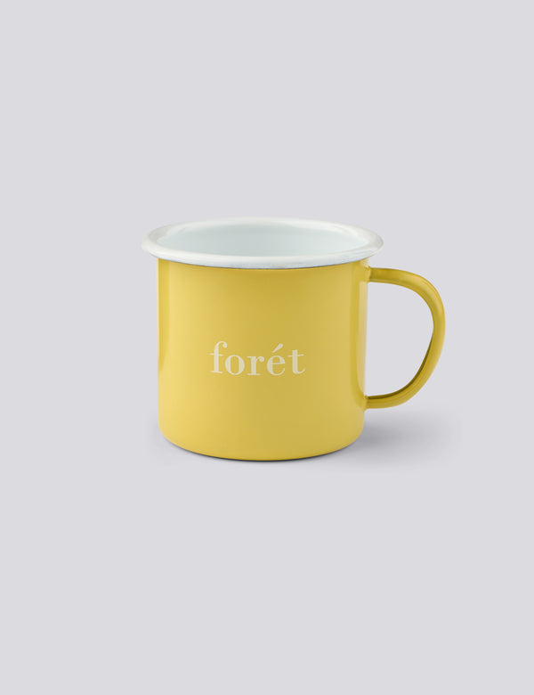 BEAN ENAMEL MUG - YELLOW/WHITE