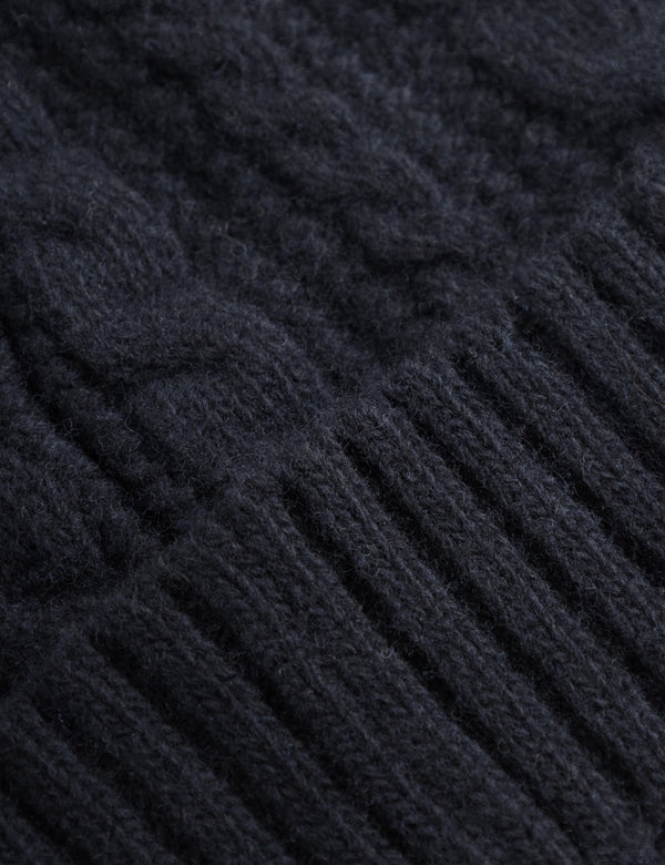 TOP CABLE BEANIE - NAVY