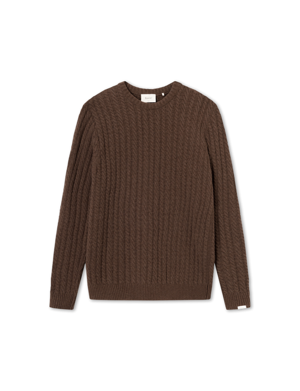GLEN CABLE KNIT - BROWN